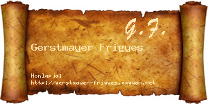 Gerstmayer Frigyes névjegykártya
